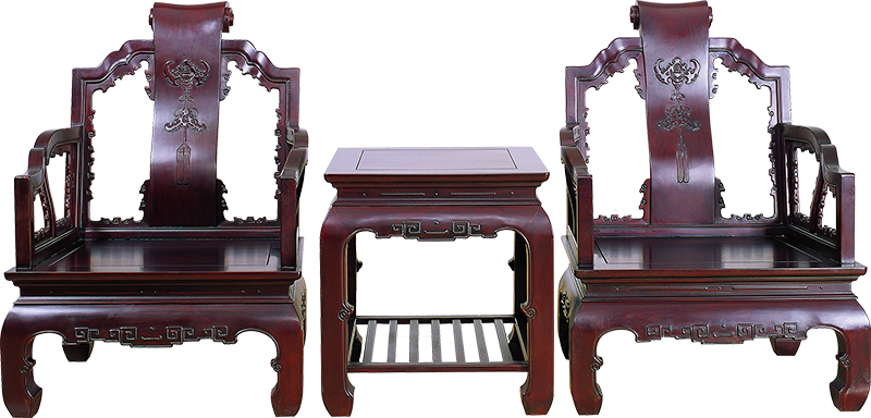 卷書式搭腦椅帶幾